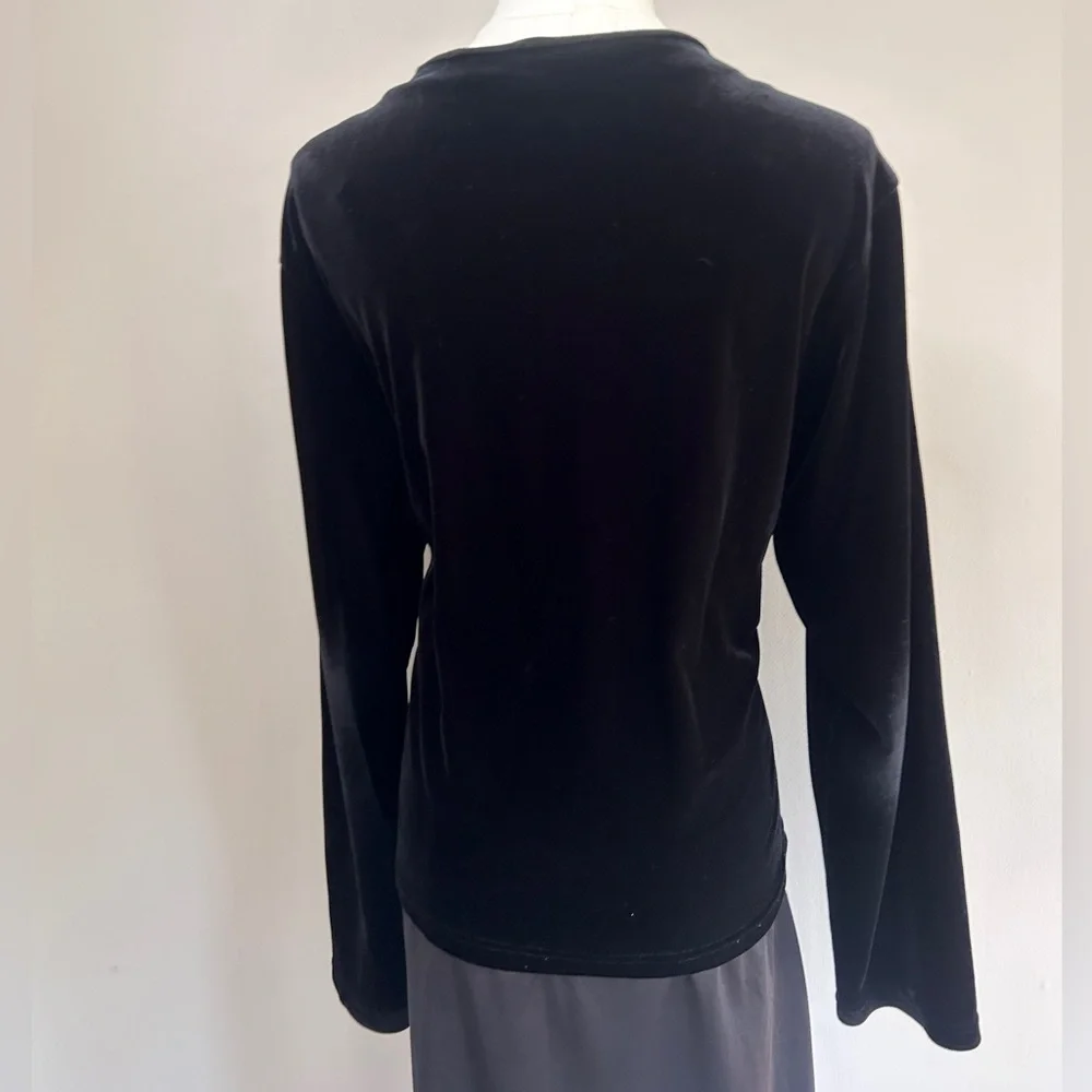Y2K NY&CO Black Velvet Button Front Cardigan Whimsigoth Fairy Grunge 90s | Sz L